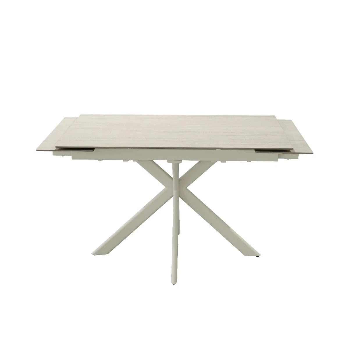 Marco extending dining table sandy beige finish with Double Extension
