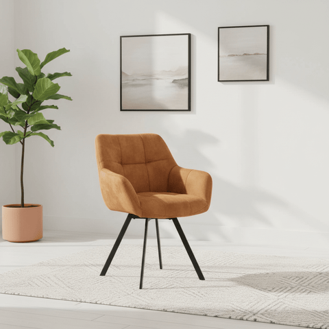 Mario Rust Jade Velvet Fabric Dining Chairs - Set of 4