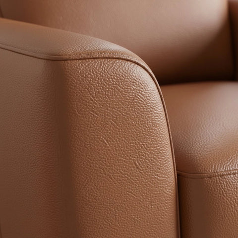 Premium leather upholstery with smooth texture and luxurious finish.