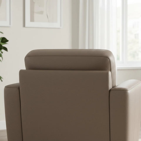 Modern armchair with serpentine spring support and elegant finish.