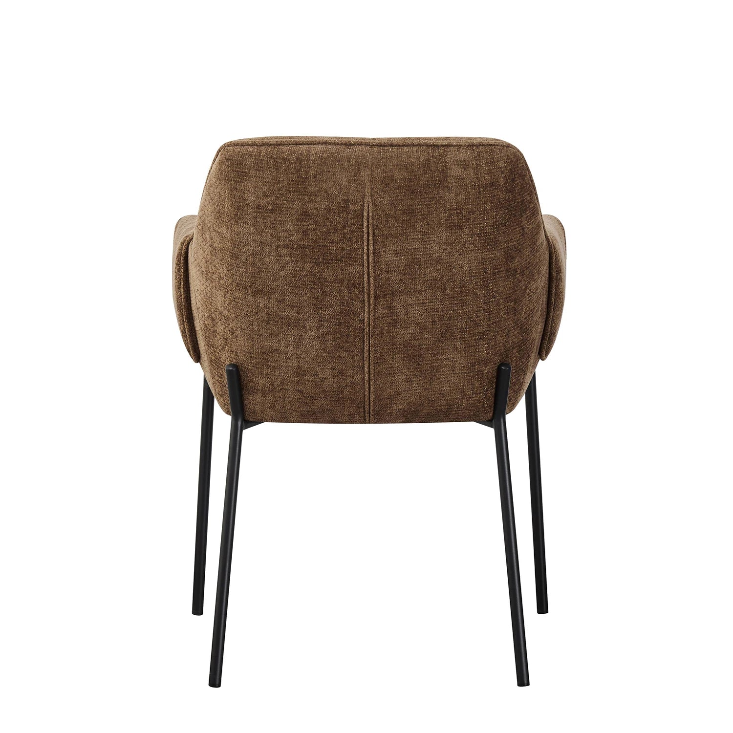 Marlow Brown Fabric Dining Chairs with Black Metal Legs – Set of 4 - Pendle Village Furniture