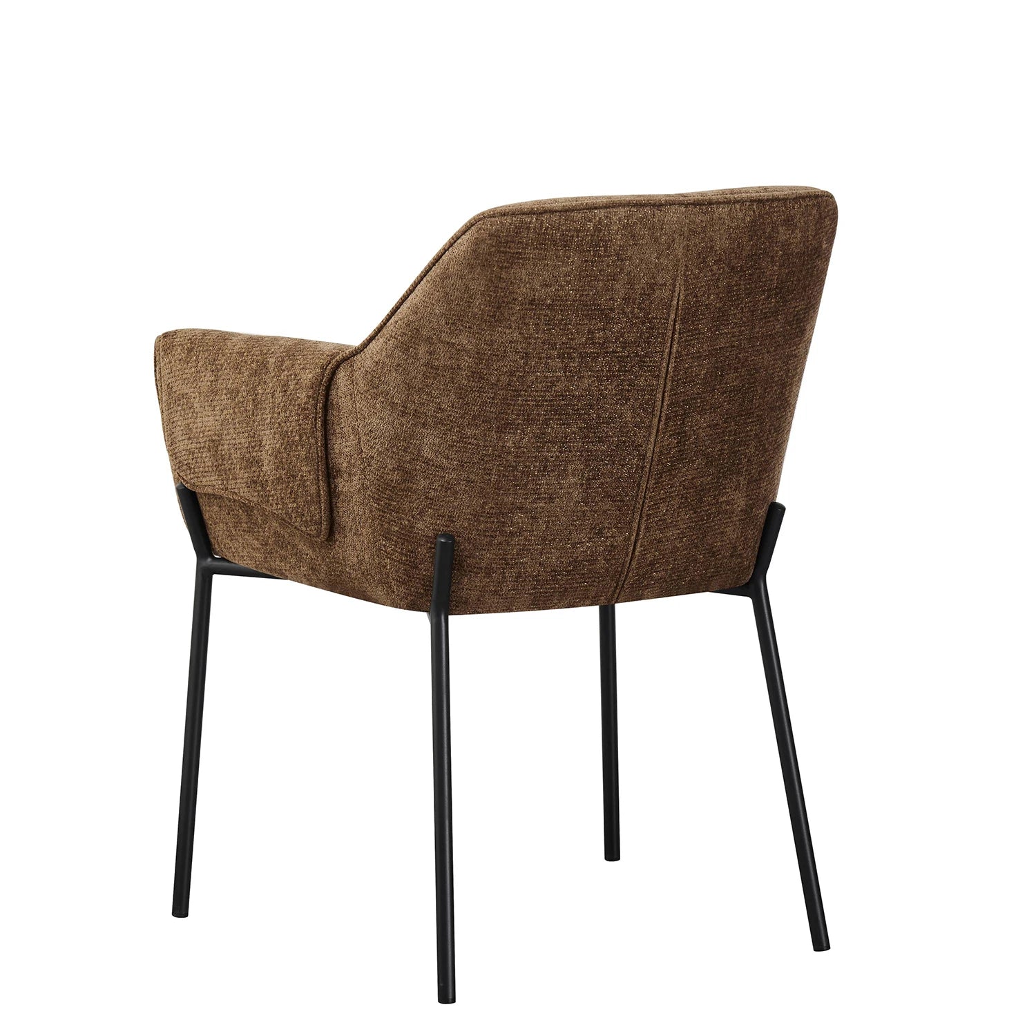 Marlow Brown Fabric Dining Chairs with Black Metal Legs – Set of 4 - Pendle Village Furniture