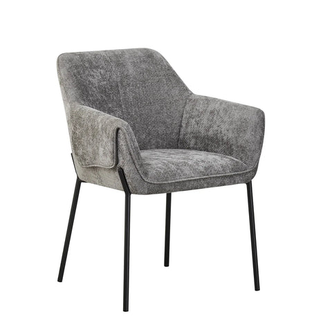 Marlow Grey Fabric Dining Chairs with Black Metal Legs – Set of 4 - Pendle Village Furniture