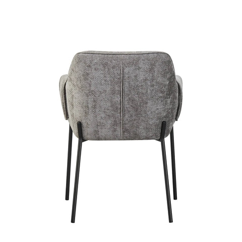 Marlow Grey Fabric Dining Chairs with Black Metal Legs – Set of 4 - Pendle Village Furniture