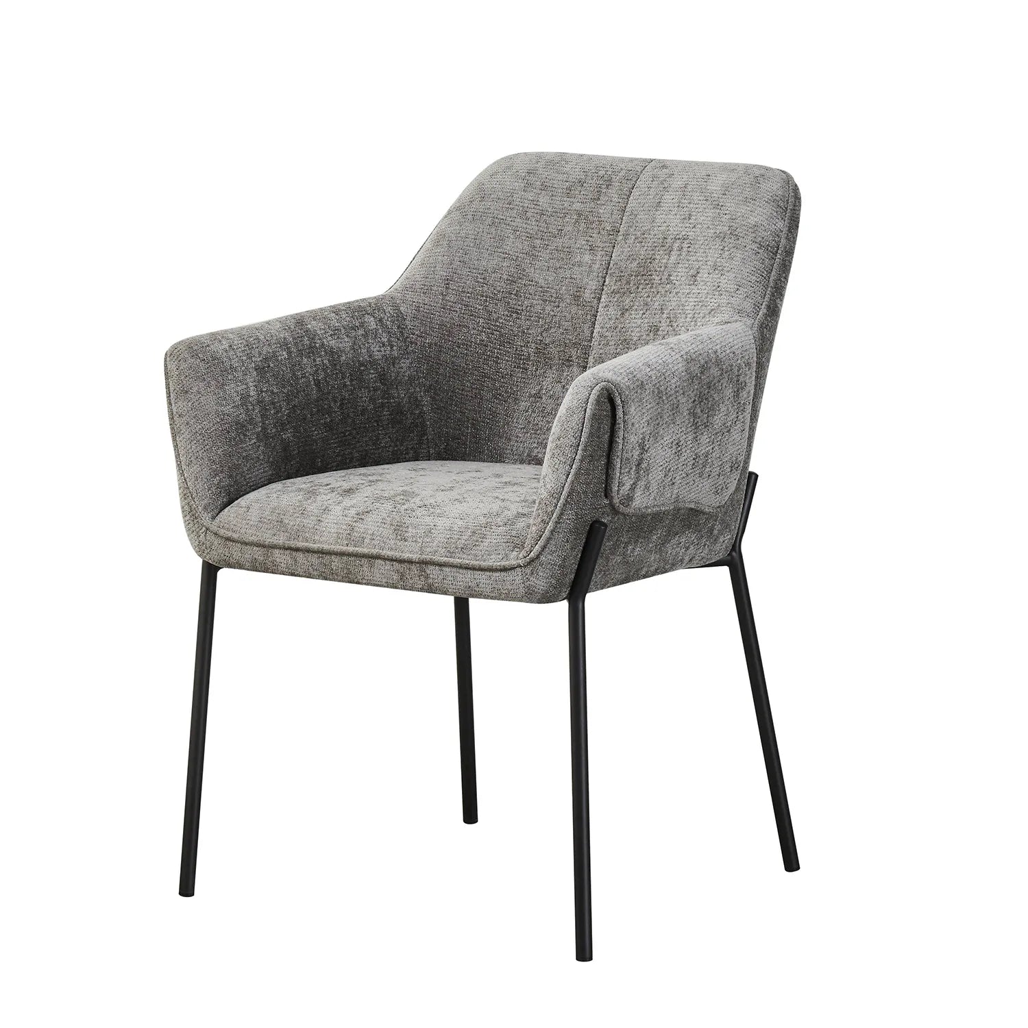 Marlow Grey Fabric Dining Chairs with Black Metal Legs – Set of 4 - Pendle Village Furniture