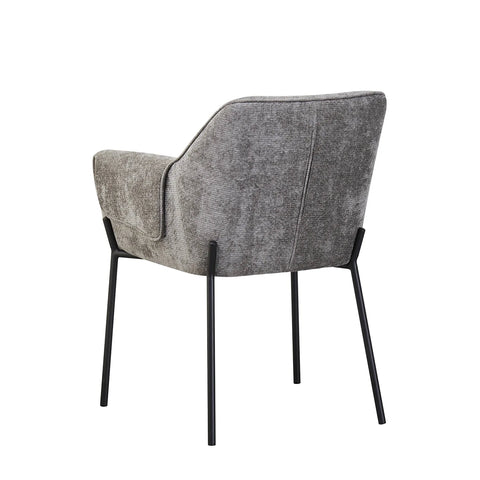 Marlow Grey Fabric Dining Chairs with Black Metal Legs – Set of 4 - Pendle Village Furniture