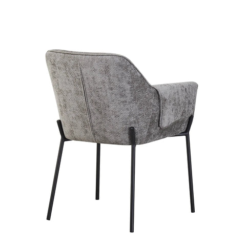 Marlow Grey Fabric Dining Chairs with Black Metal Legs – Set of 4 - Pendle Village Furniture