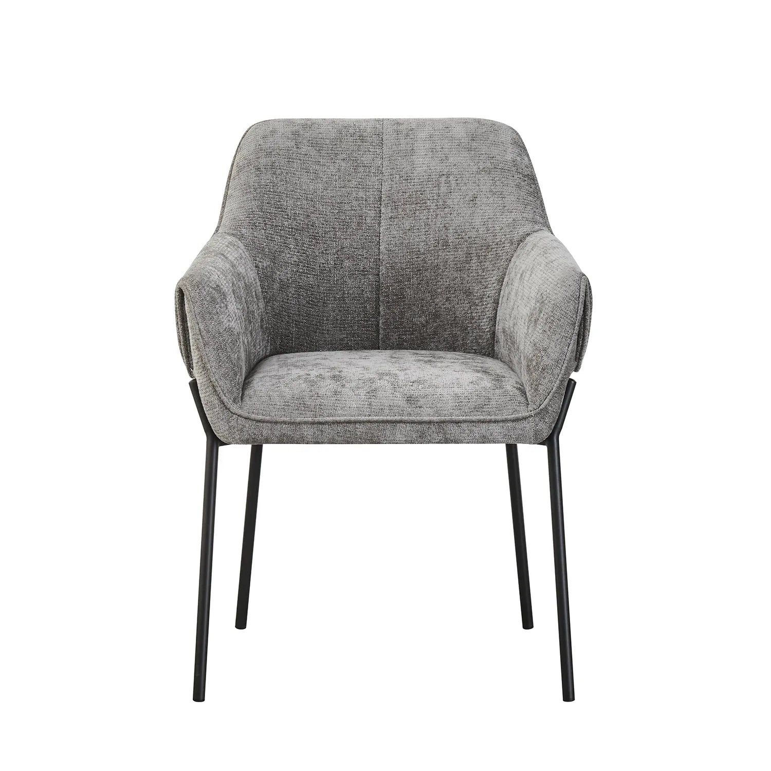 Marlow Grey Fabric Dining Chairs with Black Metal Legs – Set of 4 - Pendle Village Furniture