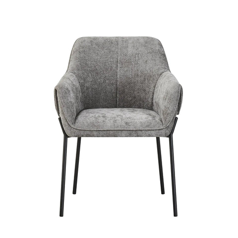 Marlow Grey Fabric Dining Chairs with Black Metal Legs – Set of 4 - Pendle Village Furniture