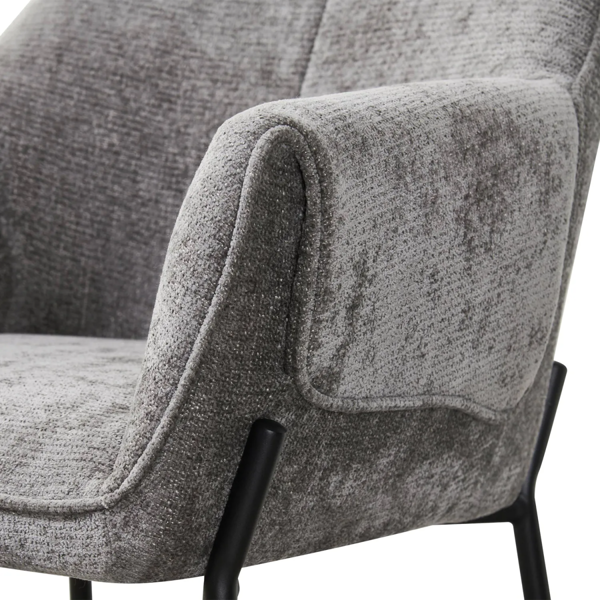 Marlow Grey Fabric Dining Chairs with Black Metal Legs – Set of 4 - Pendle Village Furniture