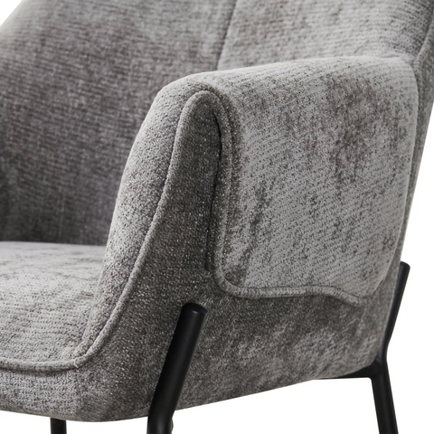 Marlow Grey Fabric Dining Chairs with Black Metal Legs – Set of 4 - Pendle Village Furniture