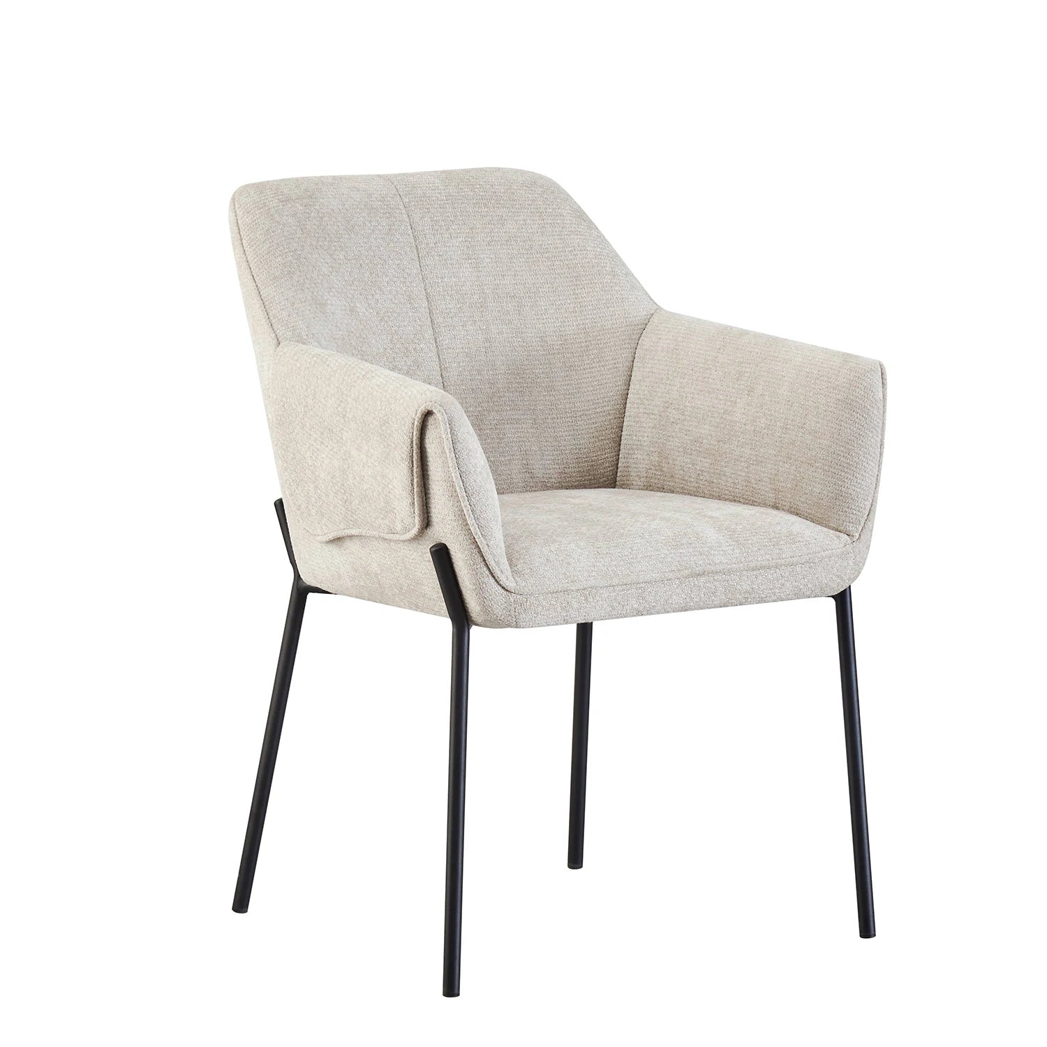 Marlow Natural Fabric Dining Chairs with Black Metal Legs – Set of 4< - Pendle Village Furniture