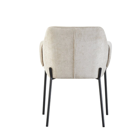 Marlow Natural Fabric Dining Chairs with Black Metal Legs – Set of 4< - Pendle Village Furniture