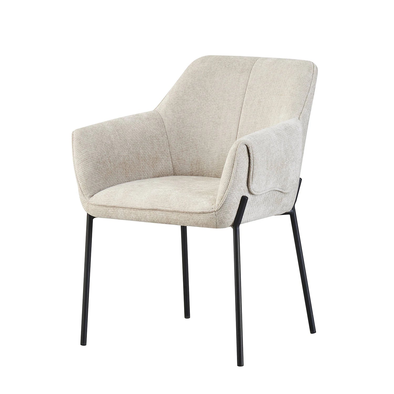 Marlow Natural Fabric Dining Chairs with Black Metal Legs – Set of 4< - Pendle Village Furniture