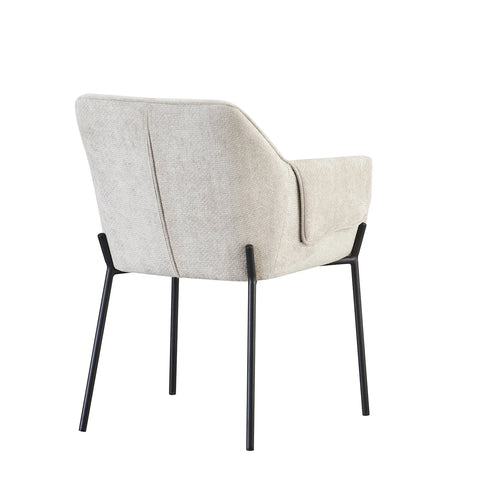 Marlow Natural Fabric Dining Chairs with Black Metal Legs – Set of 4< - Pendle Village Furniture
