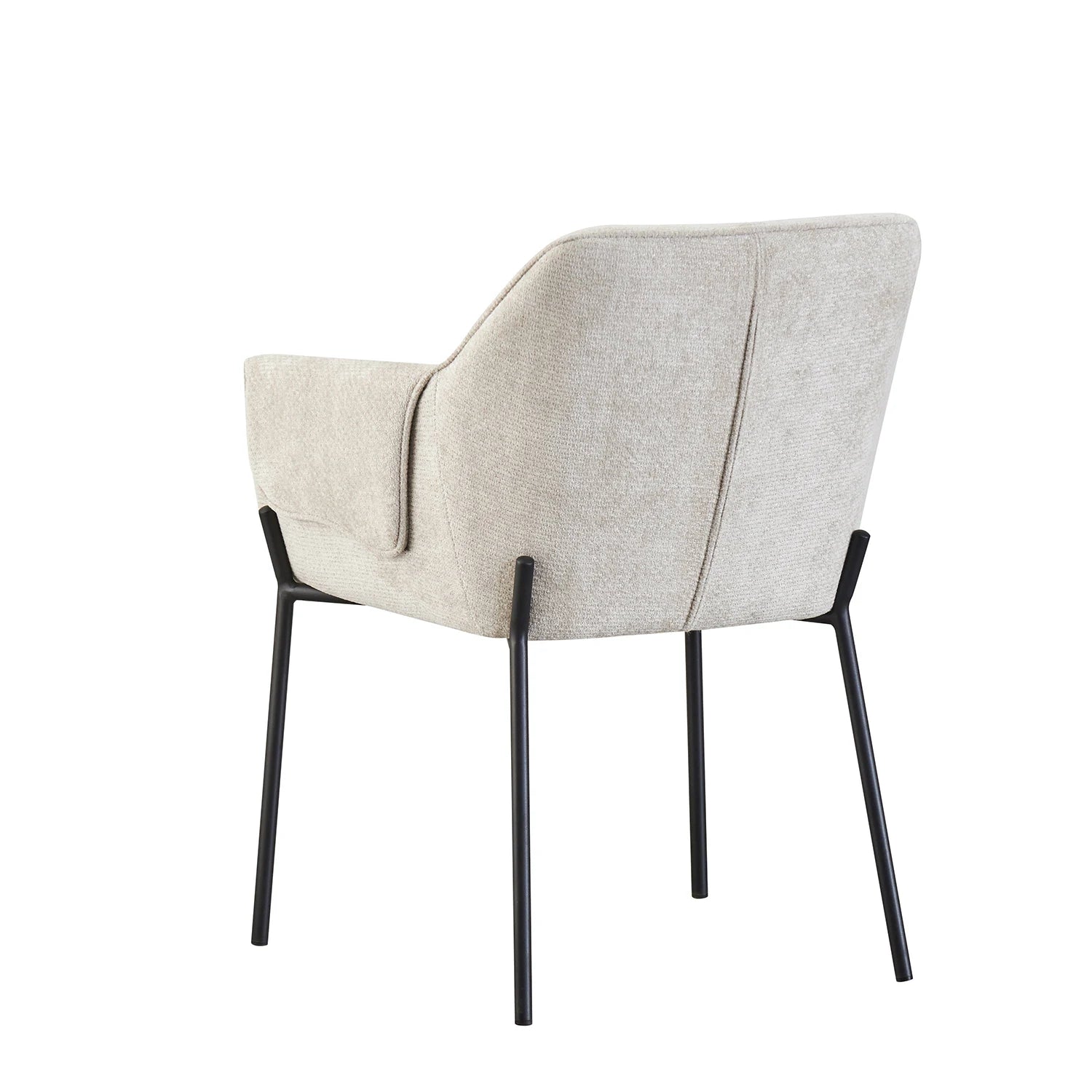 Marlow Natural Fabric Dining Chairs with Black Metal Legs – Set of 4< - Pendle Village Furniture