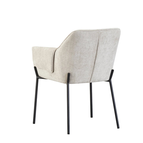 Marlow Natural Fabric Dining Chairs with Black Metal Legs – Set of 4< - Pendle Village Furniture