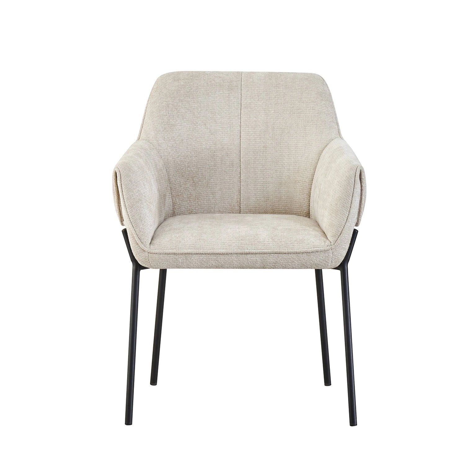 Marlow Natural Fabric Dining Chairs with Black Metal Legs – Set of 4< - Pendle Village Furniture