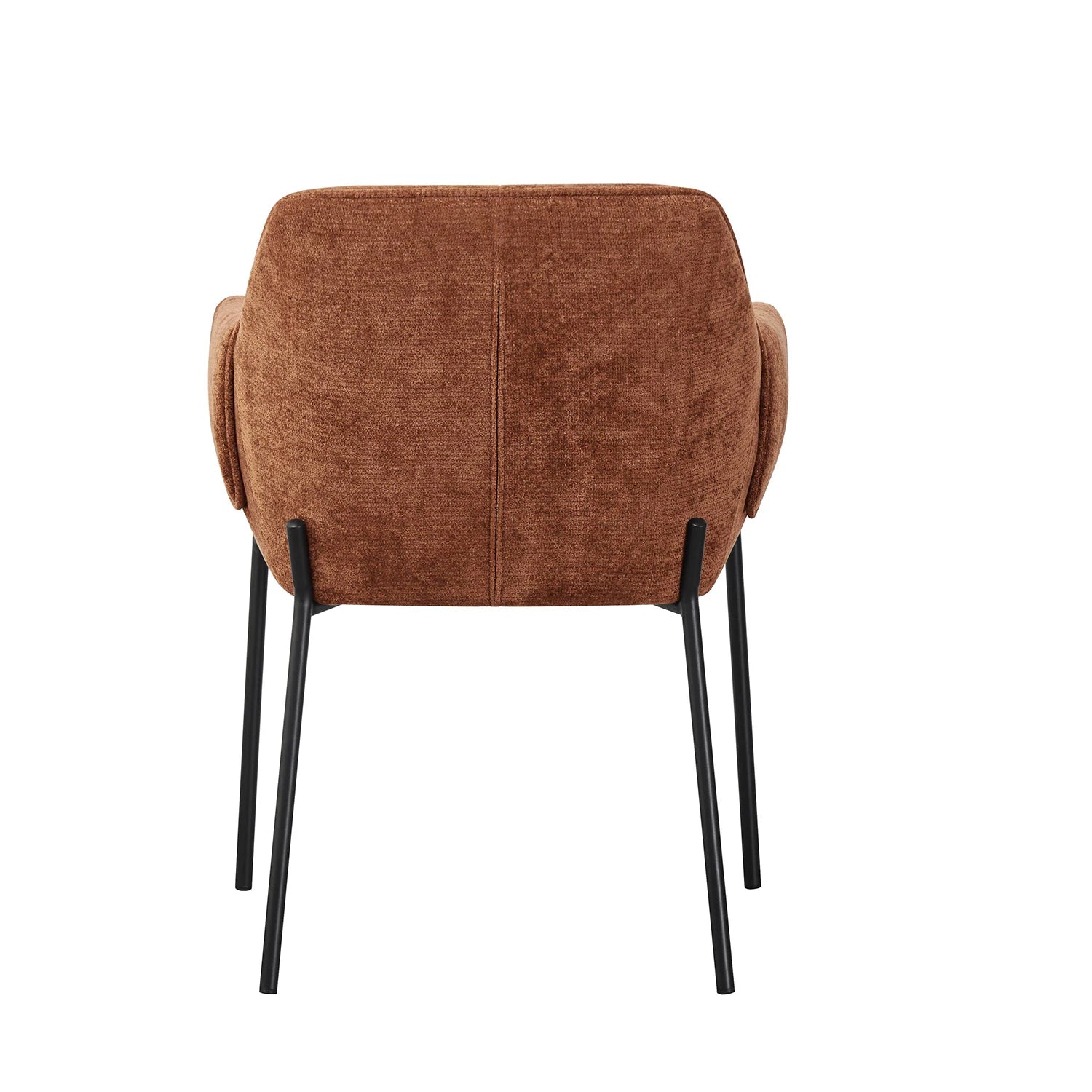 Marlow Rust Fabric Dining Chairs with Black Metal Legs – Set of 4 - Pendle Village Furniture