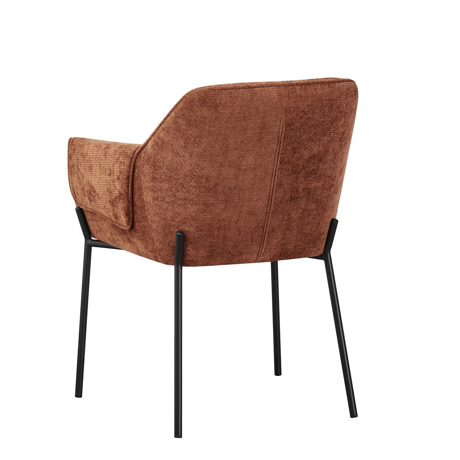 Marlow Rust Fabric Dining Chairs with Black Metal Legs – Set of 4 - Pendle Village Furniture