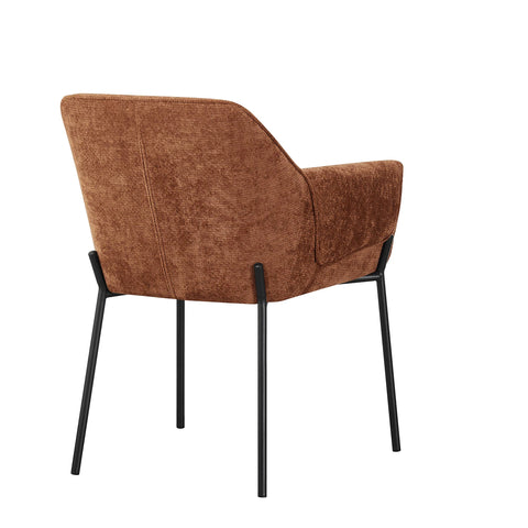 Marlow Rust Fabric Dining Chairs with Black Metal Legs – Set of 4 - Pendle Village Furniture