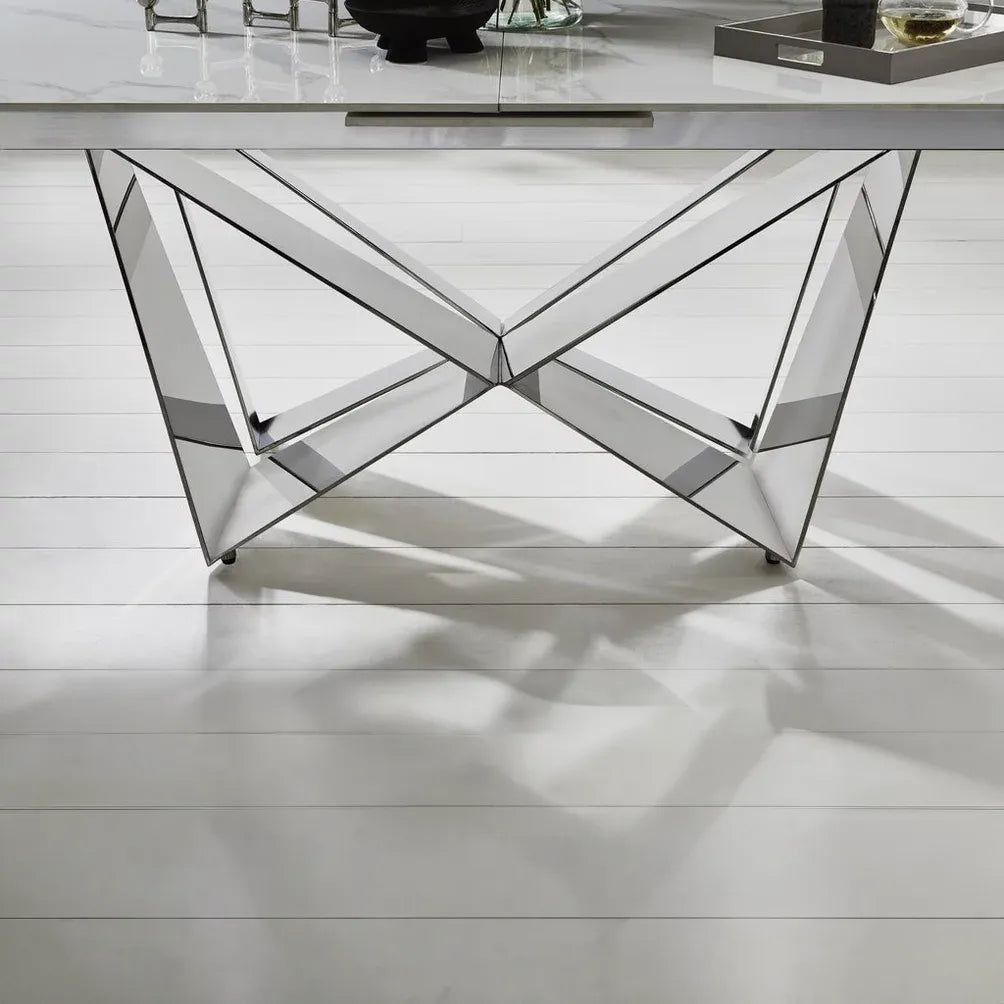 Comic Chrome 2M Extending Dining Table - Pendle Village Furniture