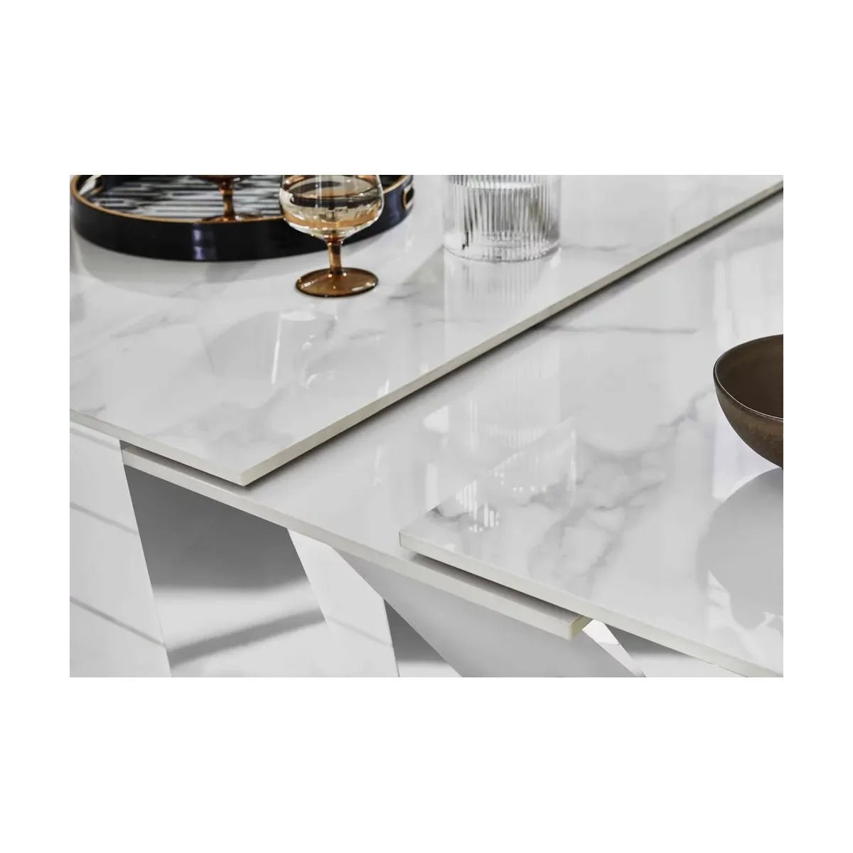 Comic Chrome 2M Extending Dining Table - Pendle Village Furniture