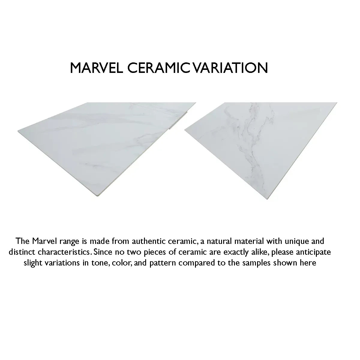 Marvel Chrome 2M Extending Dining Table - Ceramic Variation 