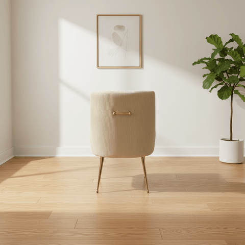 Mason Cream Velvet Dining Chair with Gold Legs and Knocker