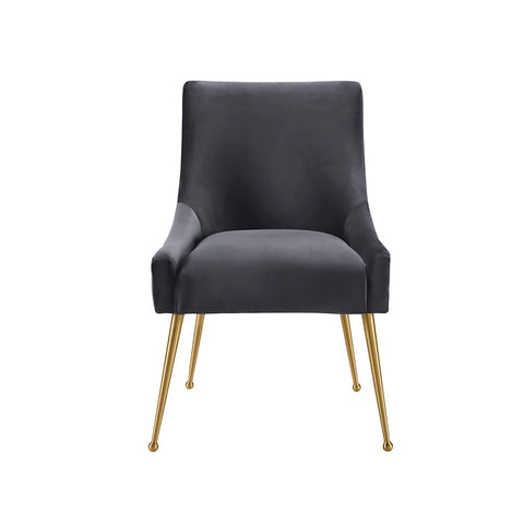 Dolce Grey Marble Dining Table with Mason Dark Grey Velvet Dining Chairs - Pendle Village Furniture