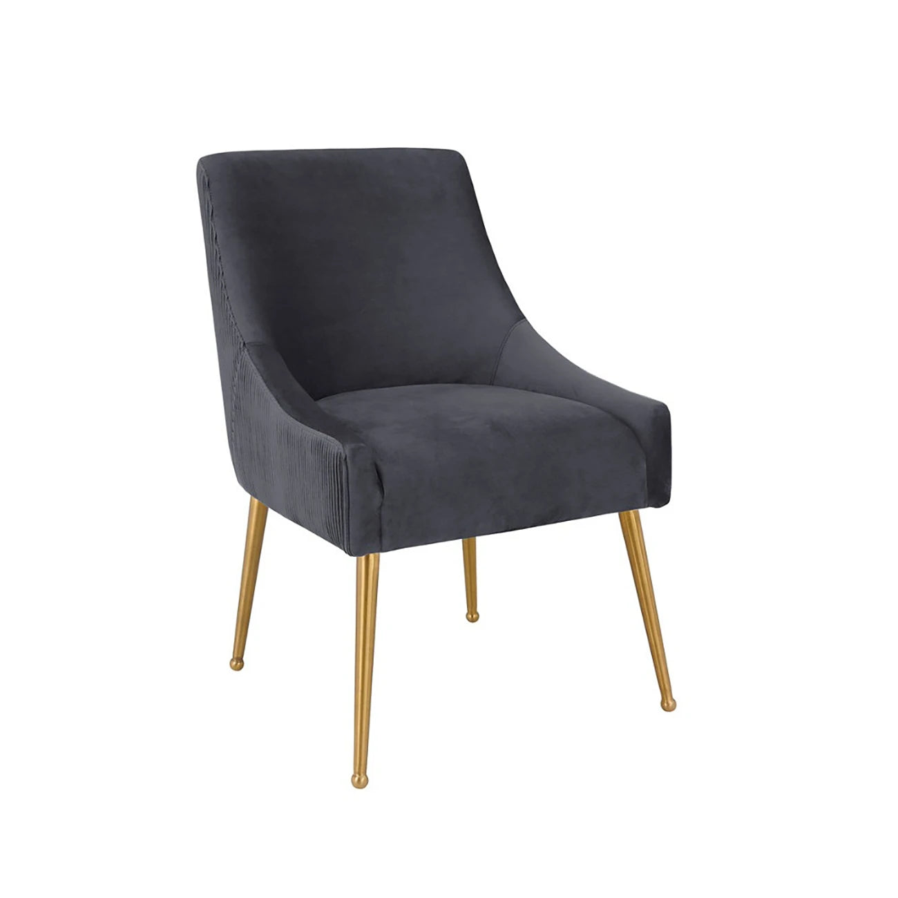 Dolce Grey Marble Dining Table with Mason Dark Grey Velvet Dining Chairs - Pendle Village Furniture