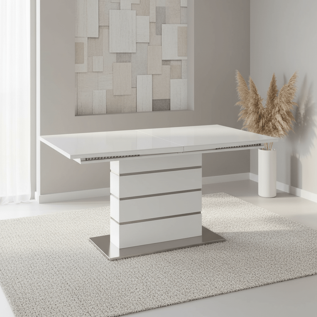 Massimo 160-220cm High Gloss White Extending Dining Table