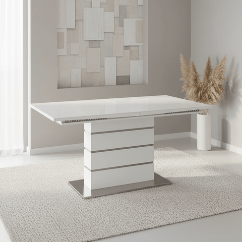 Massimo 160-220cm High Gloss White Extending Dining Table