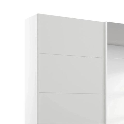 Memphis White Sliding Door Wardrobe with Mirror W181cm