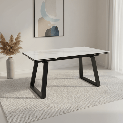 Maxwell White Large Ceramic Extending Dining Table