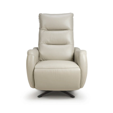Mayfair Chalk Leather Swivel Power Recliner Chair - Pendle Village Furniture