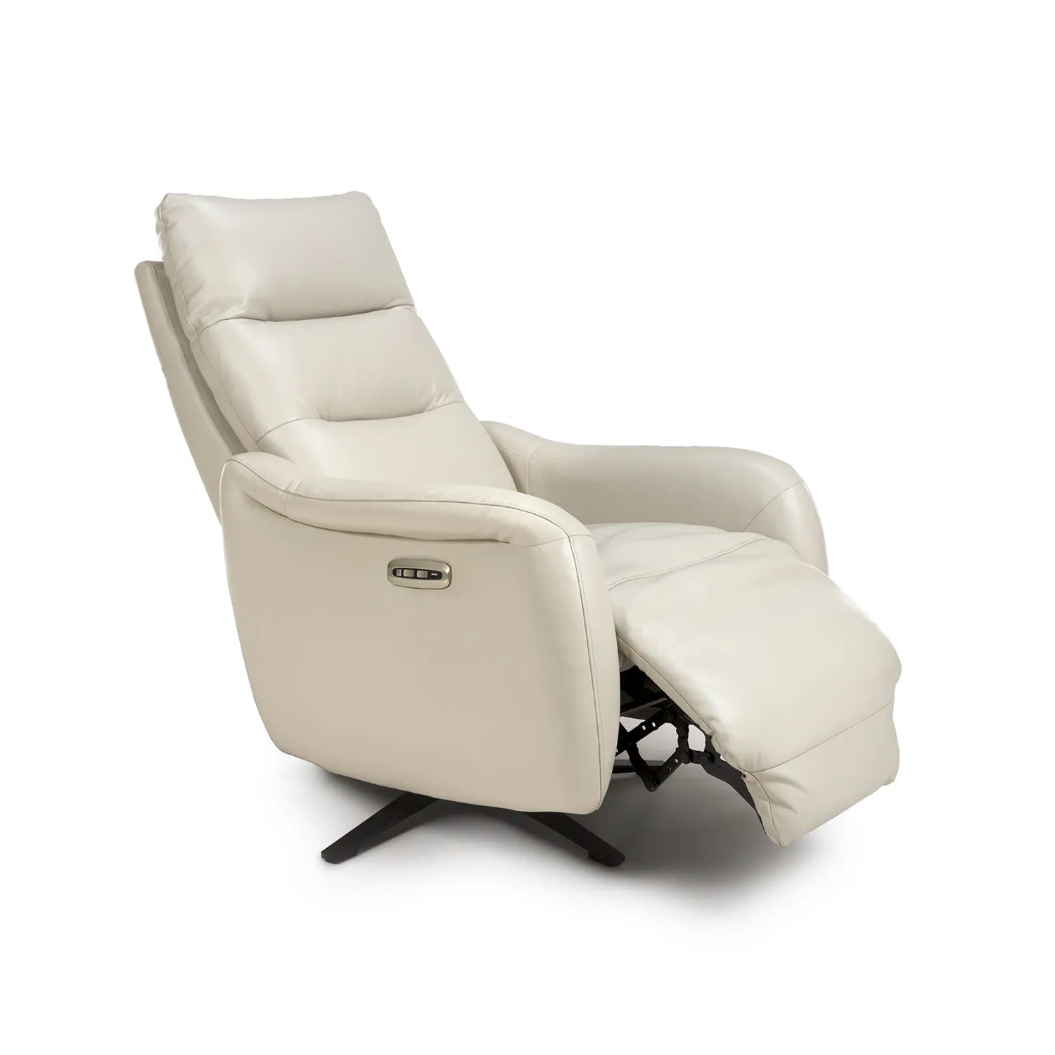 Mayfair Chalk Leather Swivel Power Recliner Chair - Pendle Village Furniture