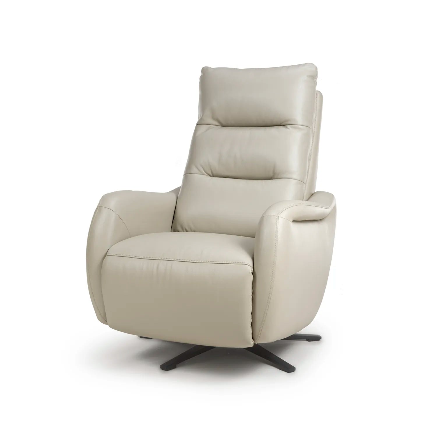 Mayfair Chalk Leather Swivel Power Recliner Chair - Pendle Village Furniture