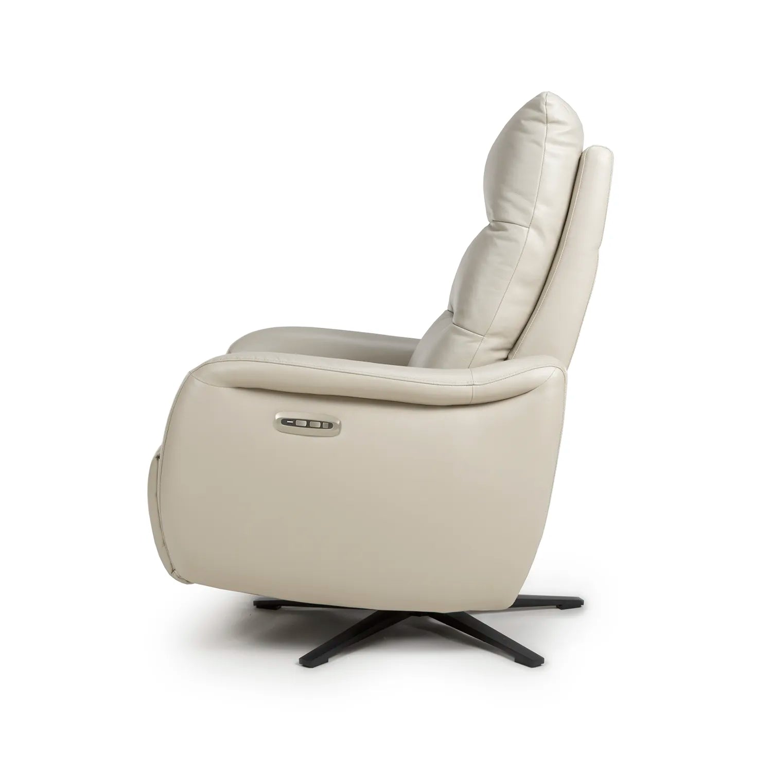Mayfair Chalk Leather Swivel Power Recliner Chair - Pendle Village Furniture