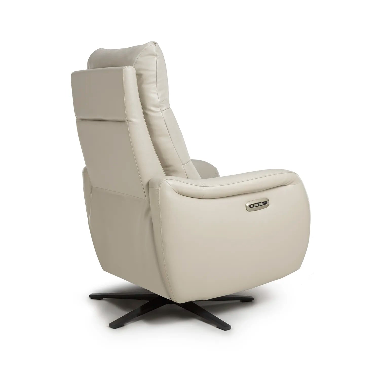 Mayfair Chalk Leather Swivel Power Recliner Chair - Pendle Village Furniture