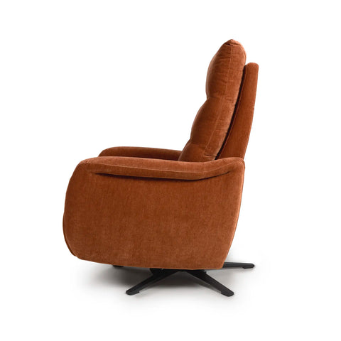 Mayfair Rust Fabric Swivel Power Recliner Chair - Pendle Village Furniture