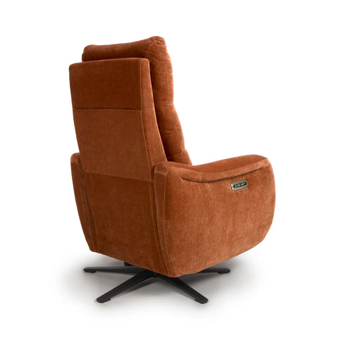 Mayfair Rust Fabric Swivel Power Recliner Chair - Pendle Village Furniture