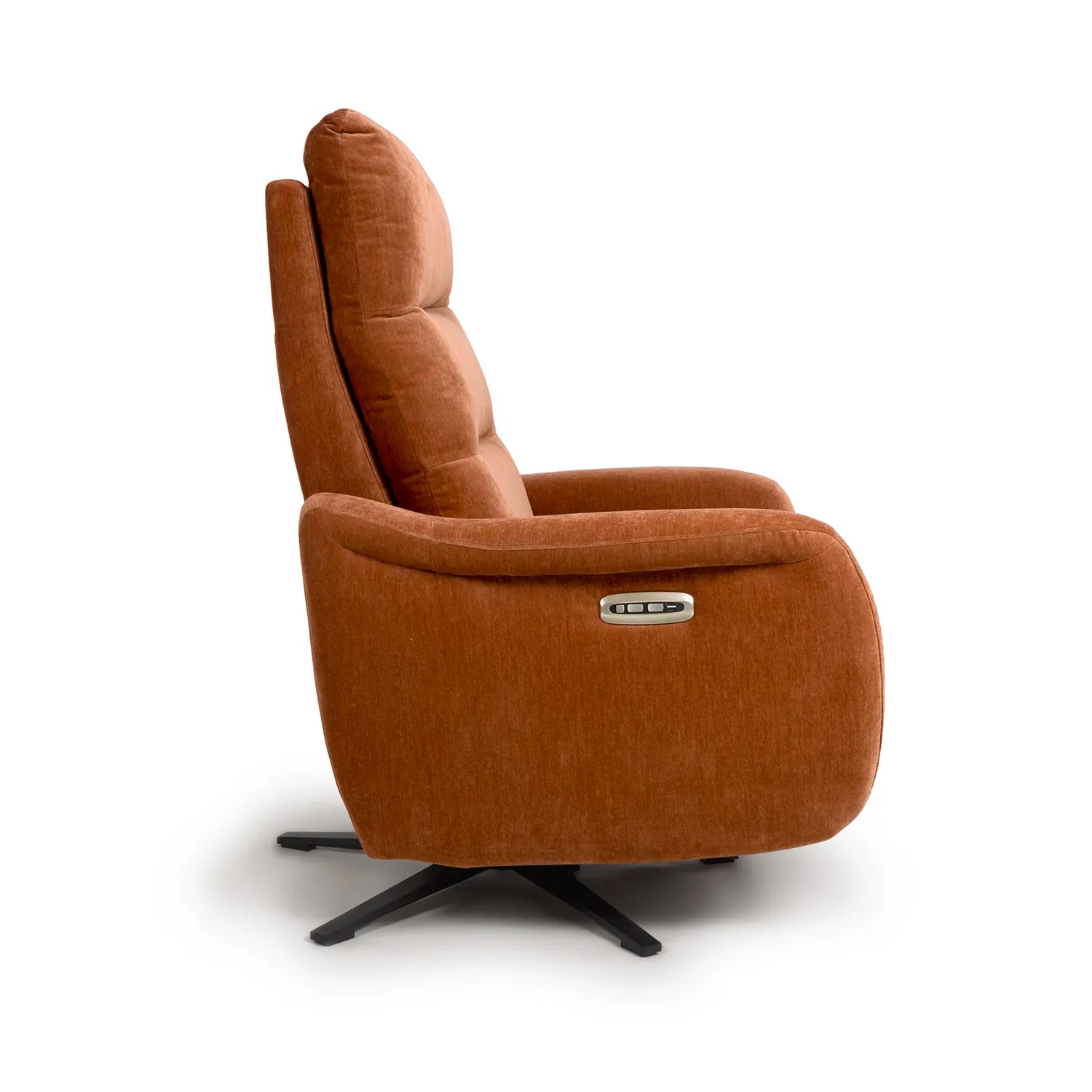 Mayfair Rust Fabric Swivel Power Recliner Chair - Pendle Village Furniture