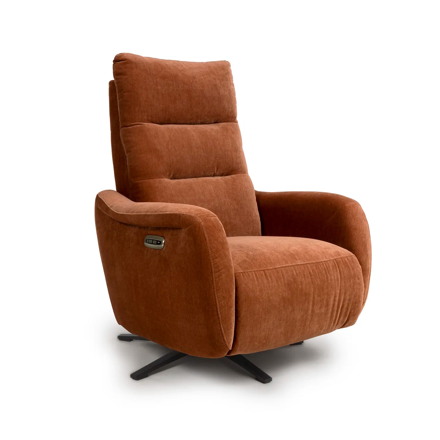 Mayfair Rust Fabric Swivel Power Recliner Chair - Pendle Village Furniture