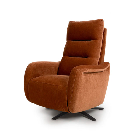Mayfair Rust Fabric Swivel Power Recliner Chair - Pendle Village Furniture