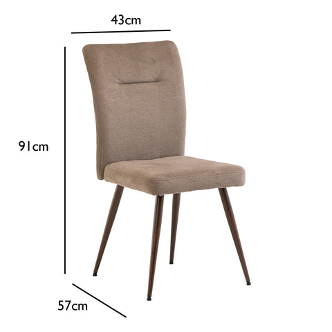 Medway Mink Soft Touch Fabric Dining Chair – Set of 4 - Pendle Village Furniture