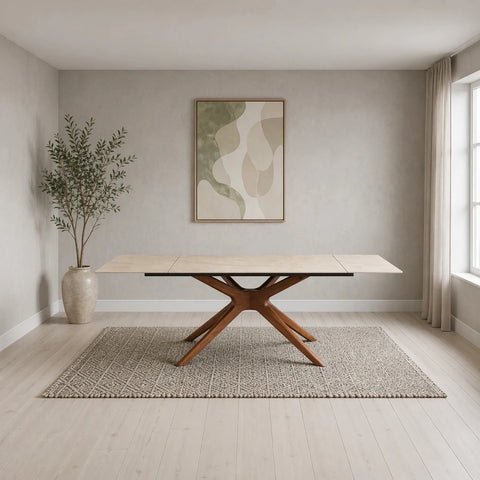 Melania Champagne Sintered Stone Extending Dining Table -160CM