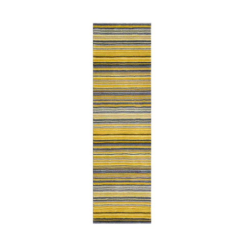 Carter Modern Yellow/Ochre Striped Rug - Pendle Village Furniture