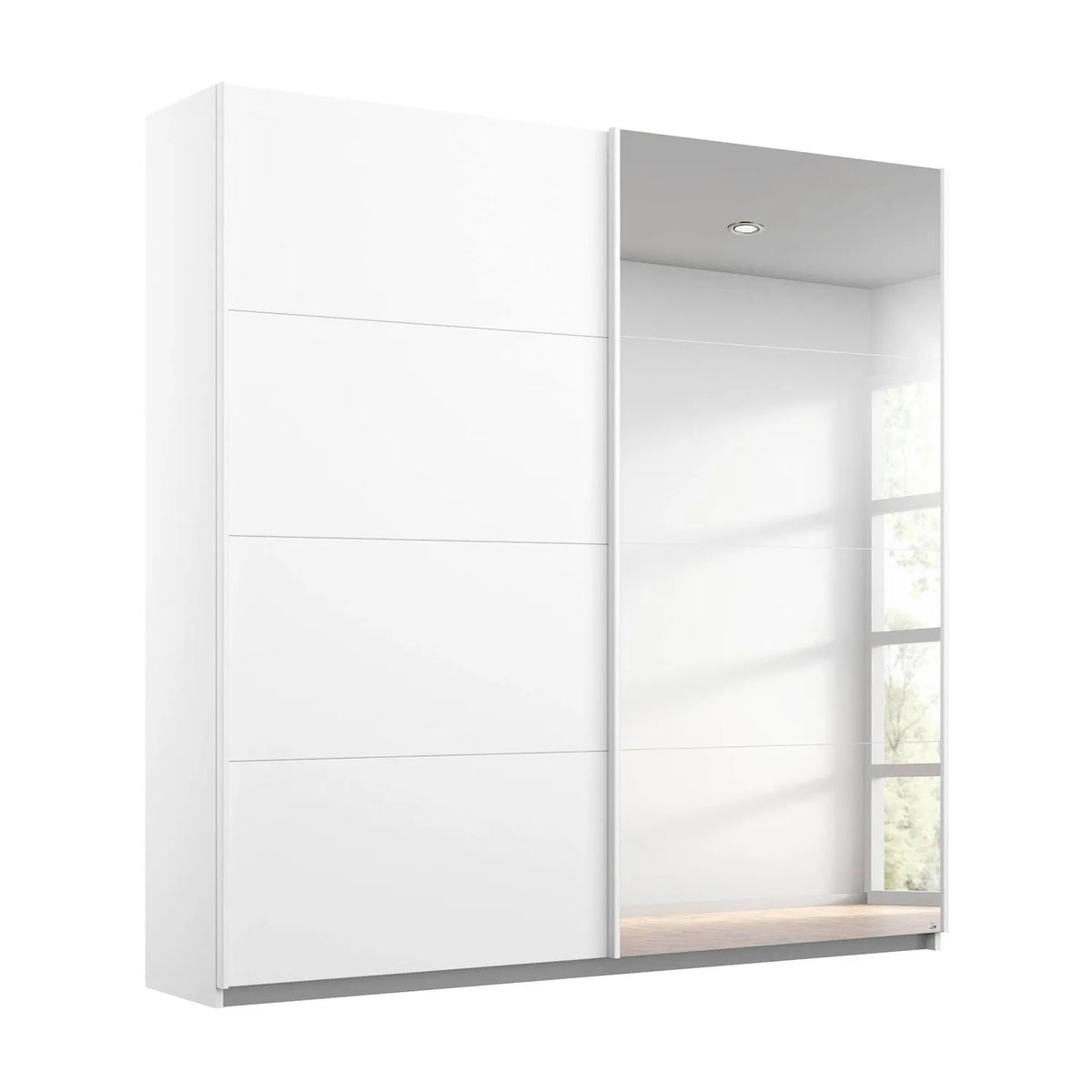 Memphis White Sliding Door Wardrobe with Mirror W181cm - Pendle Village Furniture