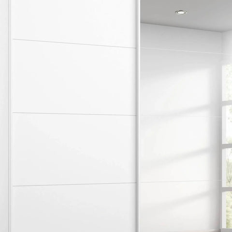 Memphis White Sliding Door Wardrobe with Mirror W181cm - Pendle Village Furniture